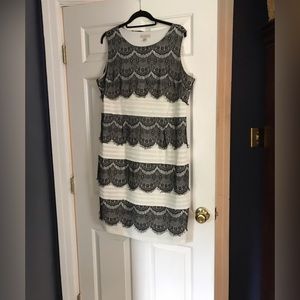 Dress Barn Cream and Black Dress Size 16W